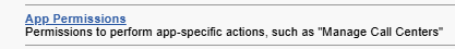 App Permissions link in Integration Permission Set